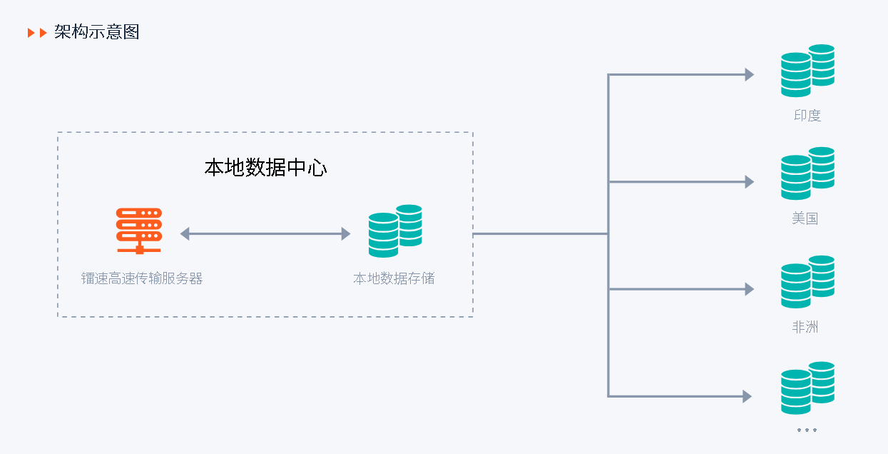  镭速跨境数据传输架构示意图